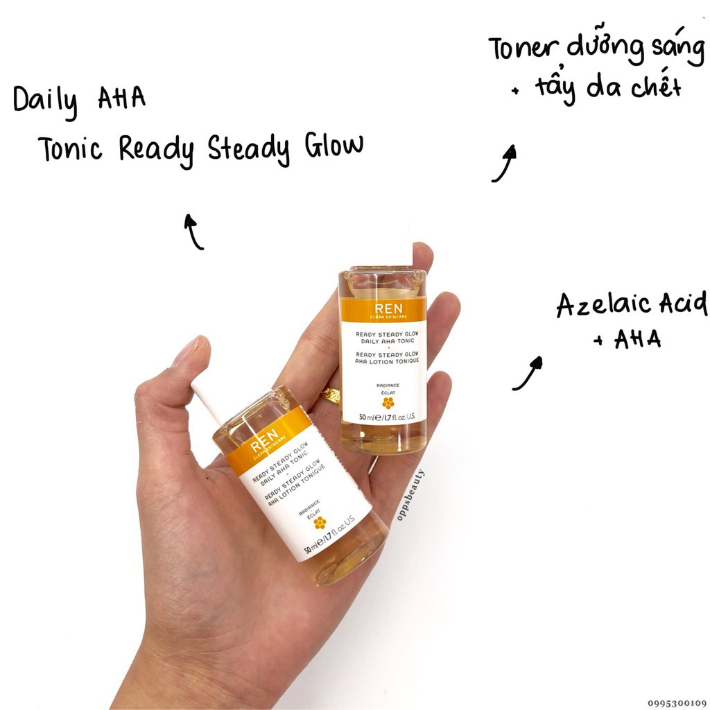 Toner tái tạo da REN Daily AHA Tonic Ready Steady Glow Minisize 50ml