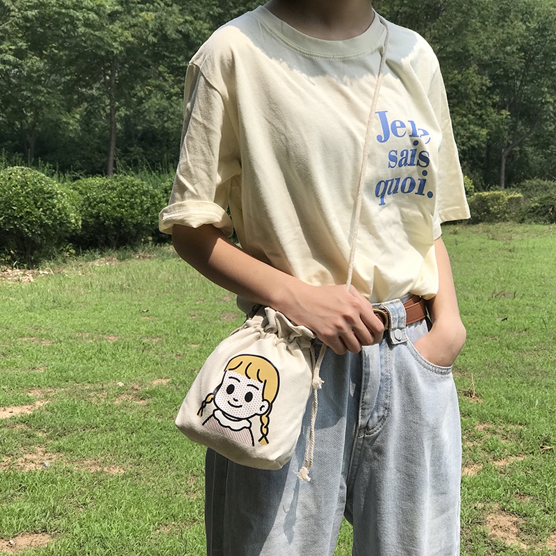 Túi Đeo Chéo Vải Canvas Phong Cách Nhật Bản Thời Trang Mới
