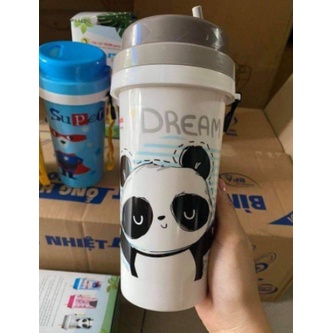 Bình nước cho bé, ly nước giữ nhiệt cho bé kèm ống hút 500ml