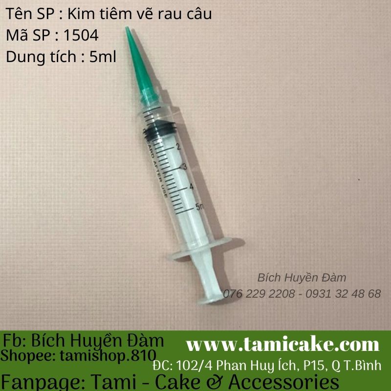 Ống bơm kim tiêm vẽ rau câu