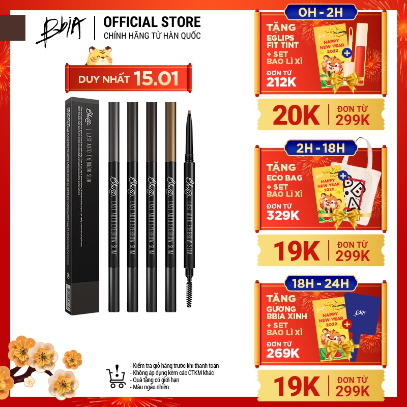 Chì Kẻ Chân Mày Bbia Last Auto Eyebrow Pencil (5 màu) 0.18g - Bbia Official Store