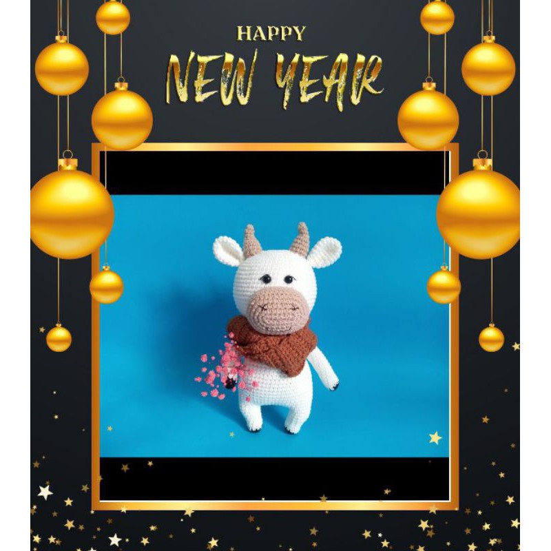 [Thú len handmade] - Con Trâu bằng len – Trâu nhồi bông- Quà tặng cho bé- Buffalo Amigurumi