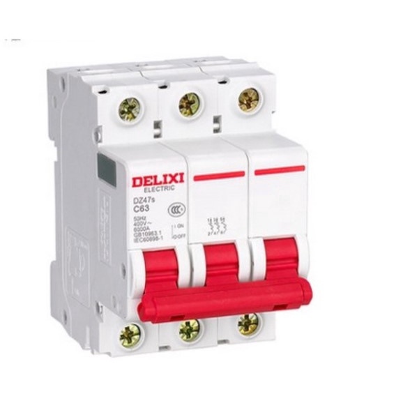 Aptomat 3 pha 16A Delixi DZ47s-C16