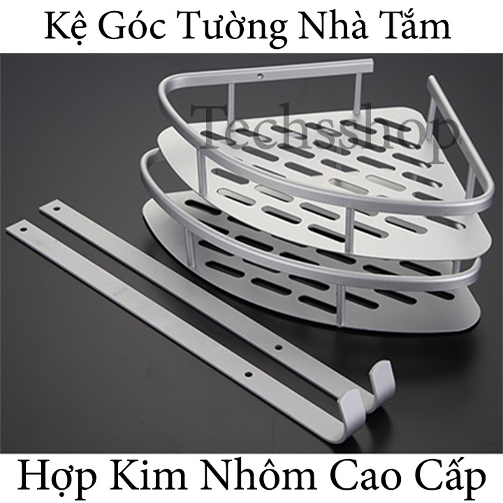 Kệ Góc Tường Nhà Tắm 2 Tầng Bằng Hợp Kim Nhôm Khoan Bắt Vít - Kệ Để Đồ Hình Tam Giác