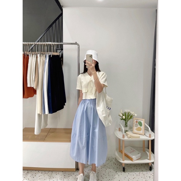 CV10-Chân váy dài cạp chun