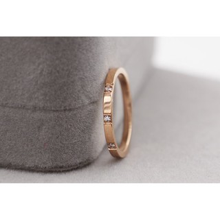 Nhẫn Titan Nữ Đính 3 Viên Đá Đơn Giản Không Đen Không Gỉ TT 176