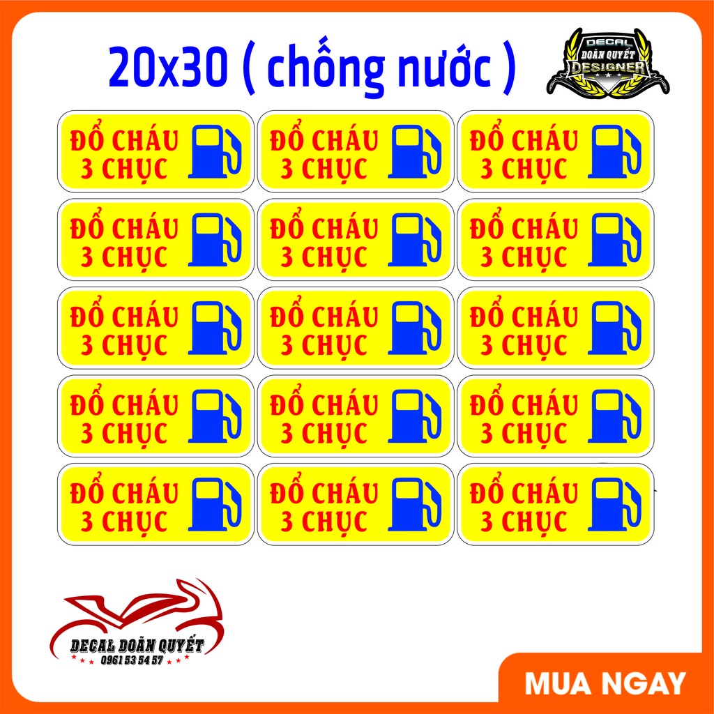 Logo dán xe - Sticker 3 lớp cao cấp - Tem dán xe, dán điện thoại, dán mũ bảo hiểm chống nước