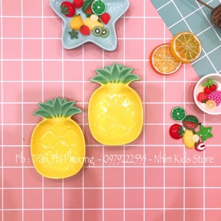 Đĩa sứ ăn dặm hình quả Dứa Vàng cho bé