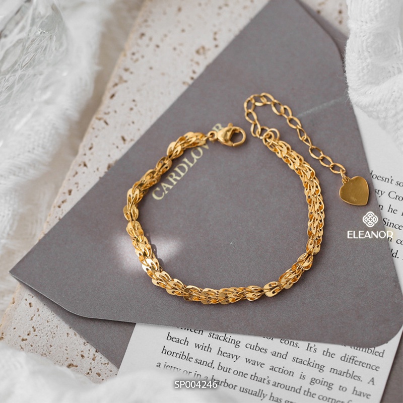 Vòng tay nữ titan Eleanor Accessories dáng đuôi phụng basic phụ kiện trang sức 4246