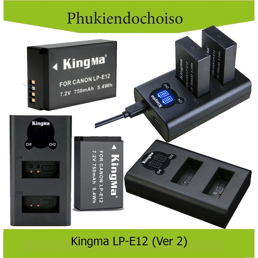 Pin sạc Kingma Ver 2 cho Canon LP-E12 (Nhiều lựa chọn)