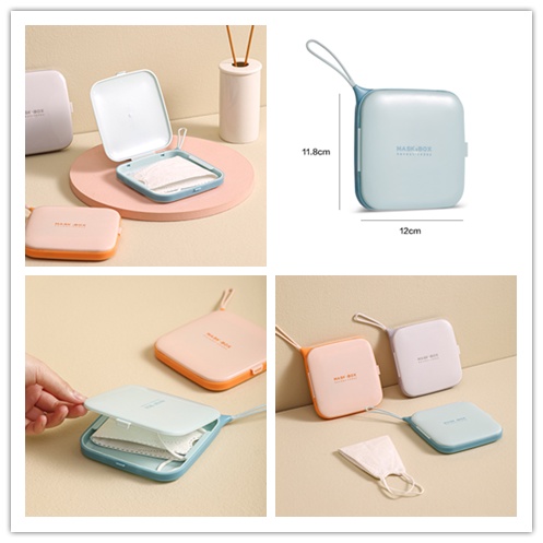 Hộp Nhựa Đựng Khẩu Trang Nắp Lật Chống Bụi Bẩn Hình Vuông Nhỏ Gọn Tiện Lợi