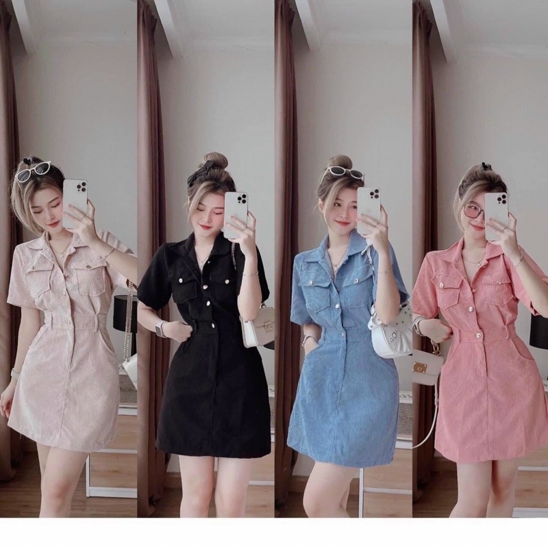 ĐẦM SƠ MI KAKI NHUNG 4M