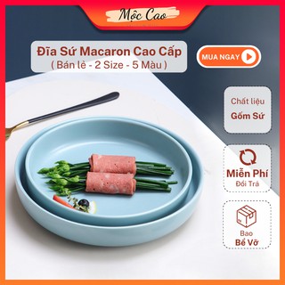 Đĩa sứ tròn sâu lòng Macaron cao cấp nhiều màu sắc 7inch và 8inch - Đĩa decor cho bàn ăn gia đình, sự kiện