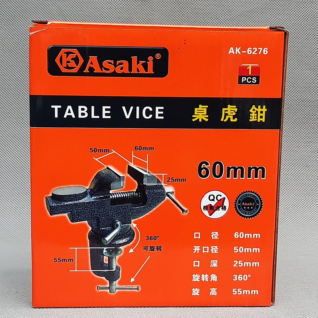 Ê tô kẹp bàn Asaki 60mm xoay 360 độ AK-6276