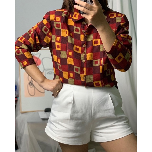 Áo sơmi 2hand hoạ tiết