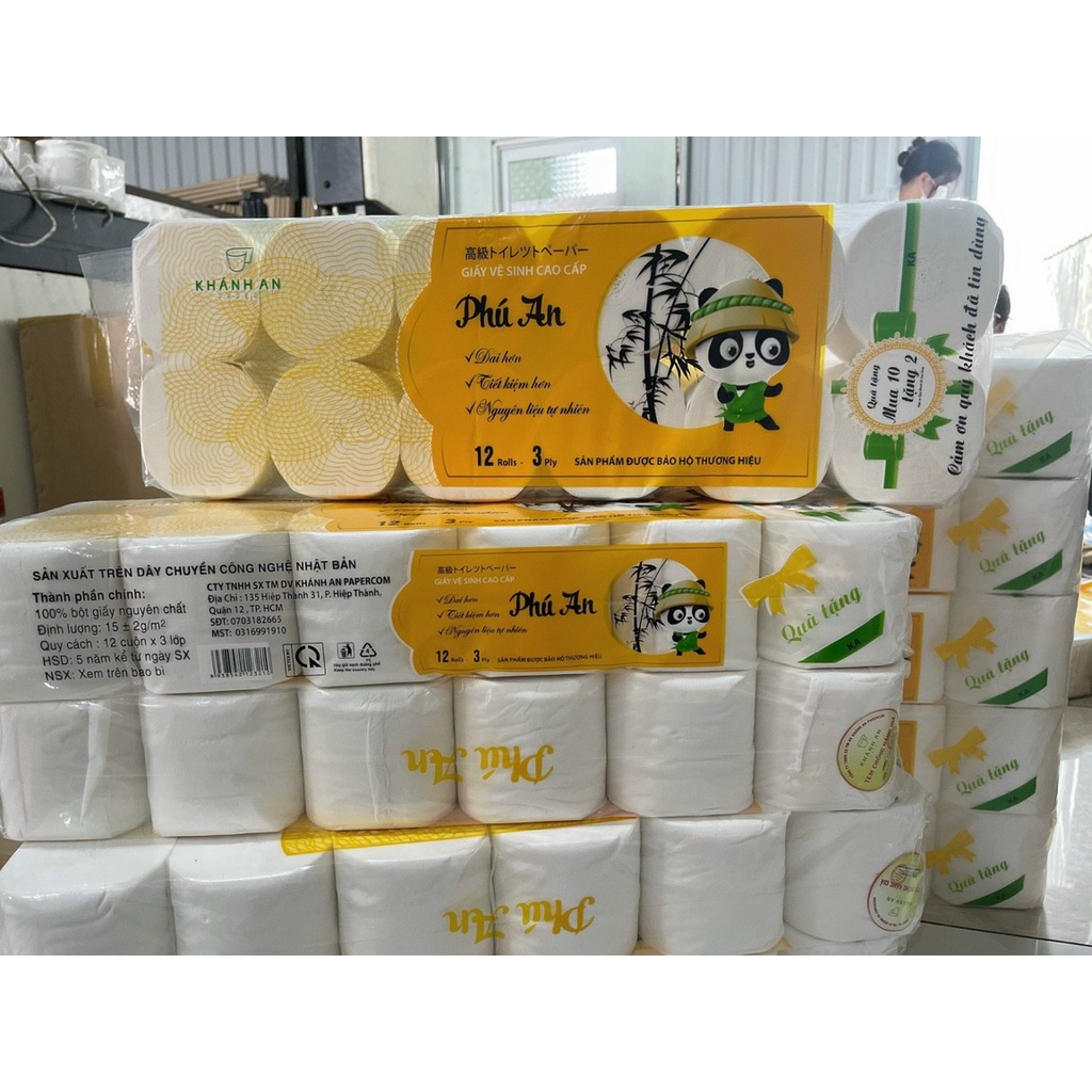 Giấy vệ sinh cao cấp Khánh An  1.4kg 1 lốc