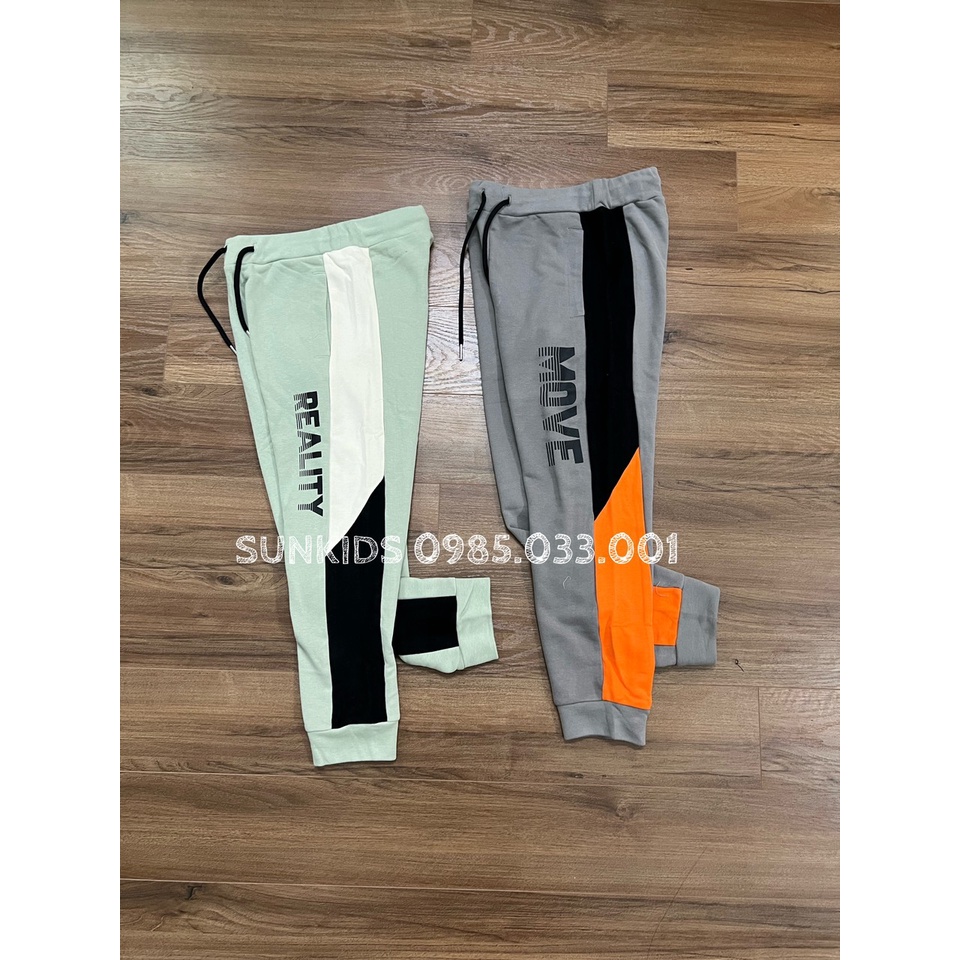 Quần nỉ bé trai xuất dư phối màu thể thao (26-55kg)