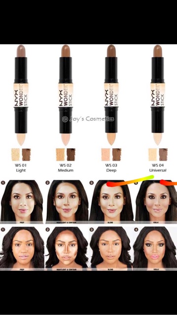 CHE KHUYẾT ĐIỂM + TẠO KHỐI 2 ĐẦU NYX WONDER STICK HIGHLIGHT & CONTOUR.