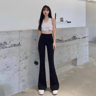 MERSHE • Quần Legging Ống Loe Cạp Cao Hack Dáng