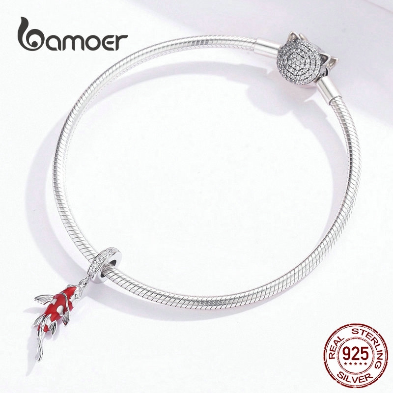 Hạt Mặt Vòng Đeo Tay Bamoer Hình Cá Đính Đá Nhân Tạo Đáng Yêu Cá Tính BSC085