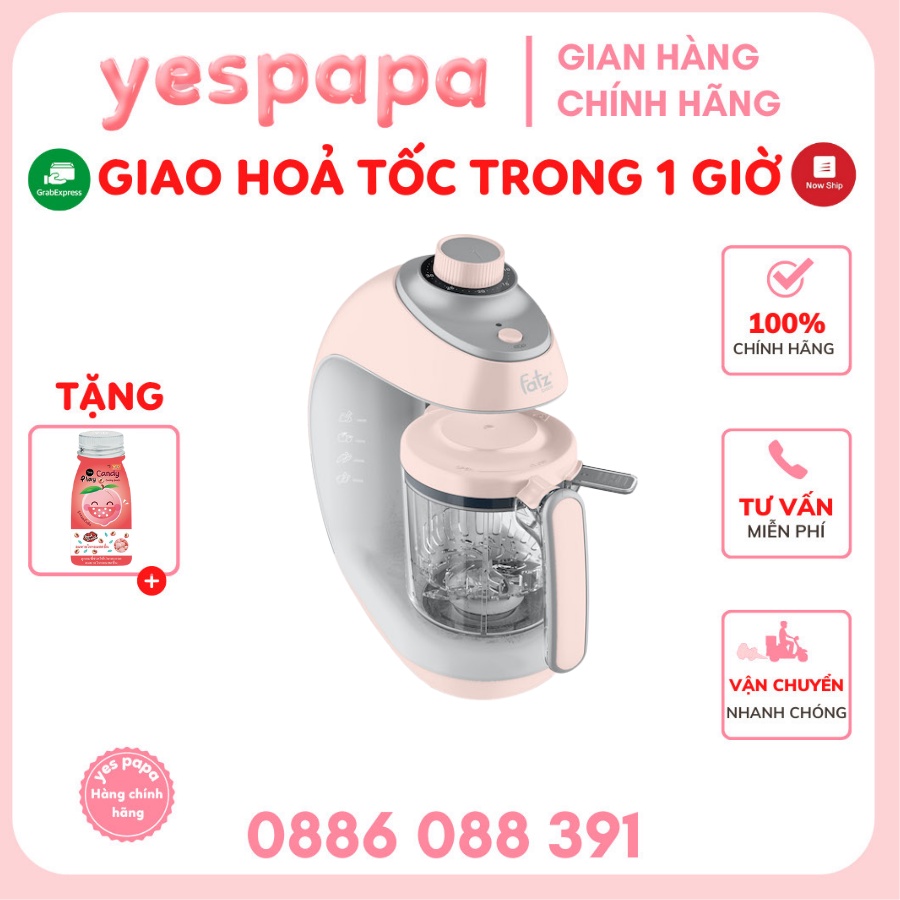 [HÀNG CHÍNH HÃNG] Máy xay hấp thức ăn dặm điện tử có hẹn giờ AUTO 2 Fatzbaby FB9618MX