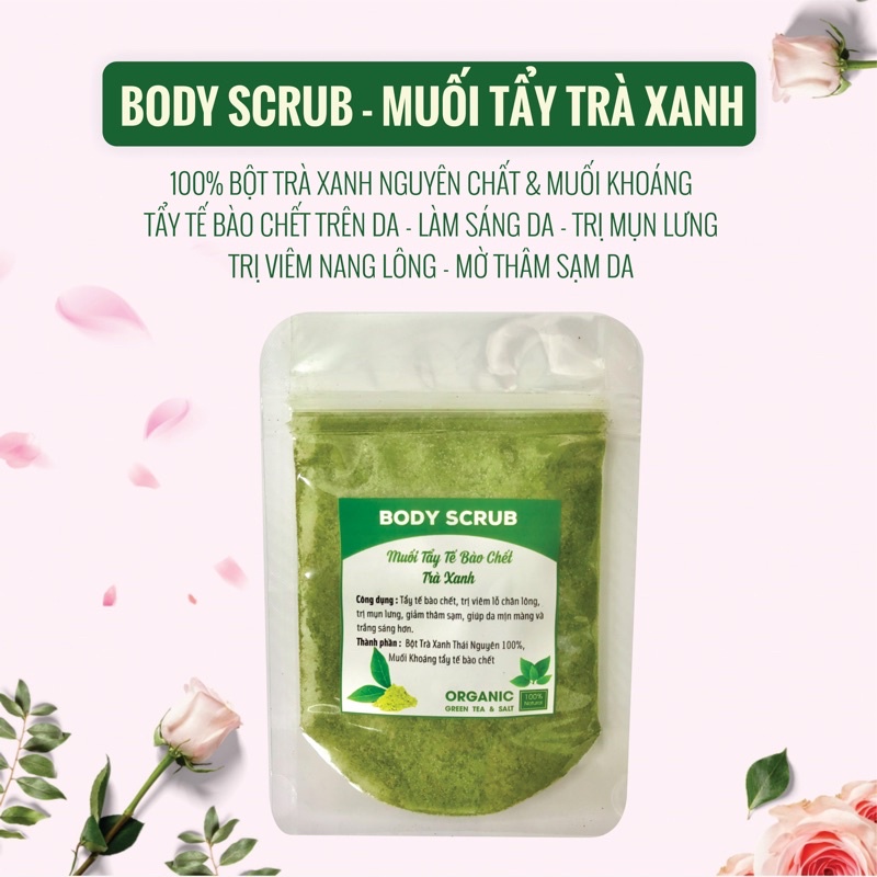 Scrub Salt | 100gr Muối Tẩy Tế Bào Chết Trà Xanh