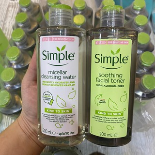 Set sữa rửa mặt và tẩy trang  Simple(có tách lẻ)