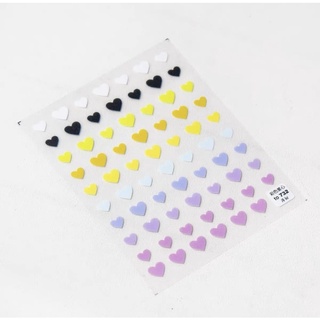 Sticker dán móng hình tim lấp lánh