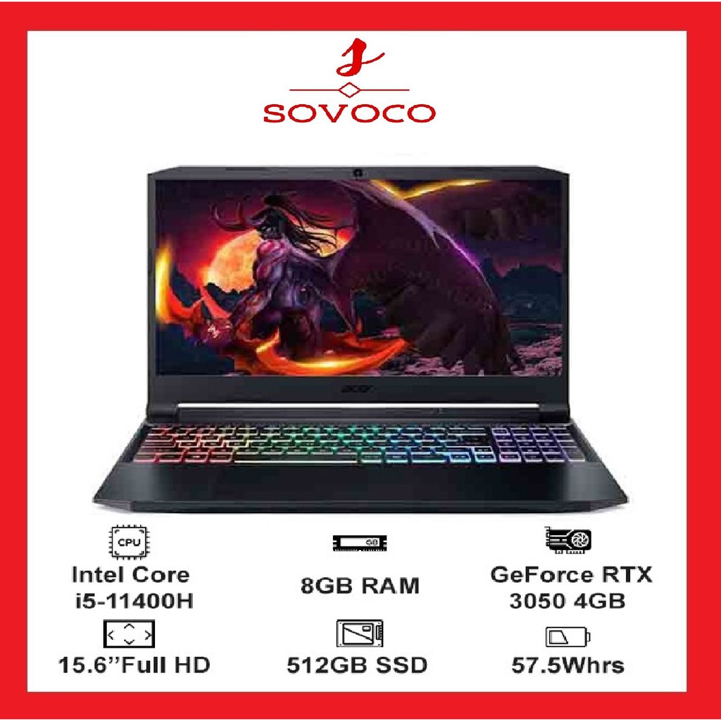 Laptop Acer Gaming Nitro 5 Eagle AN515-57-51G6 (NH.QD8SV.002) (i5 11400H/8GB Ram/512GB SSD/RTX3050 4G/15.6 inch FHD 144H