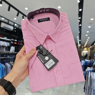 OWEN - (FREESHIP) Áo sơ mi cộc tay màu hồng trơn sợi Tre - Mã AS90015N - OWEN Flagship Store