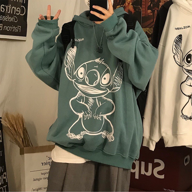 Áo hoodie nữ form rộng chất dày hàn quốc có mũ giá rẻ HOẠT HÌNH H06 | BigBuy360 - bigbuy360.vn