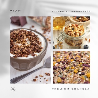 Granola siêu hạt MiAn Healthy Food  - Ngũ cốc giảm cân, ăn kiêng thơm ngon không đường 500gr (20% yến mạch)
