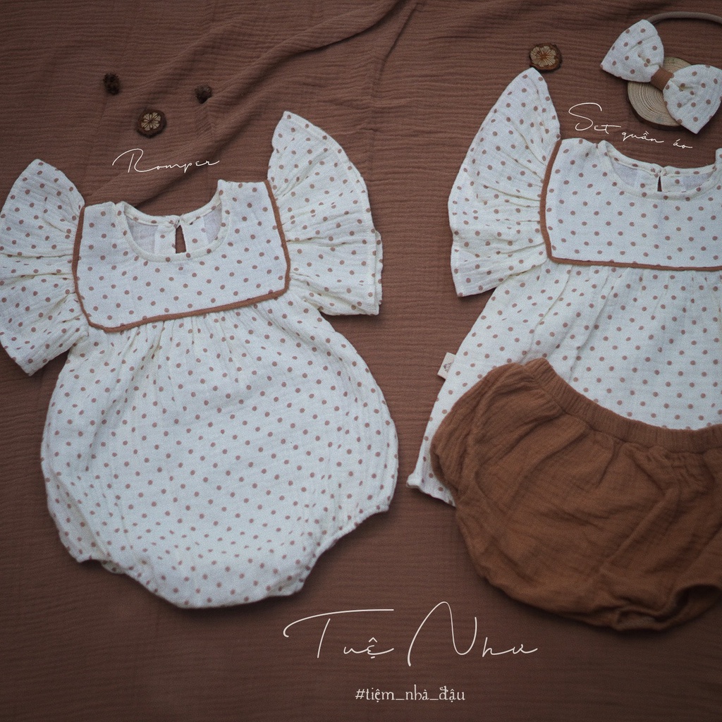 Tuệ Như - romper và set quần bí may thủ công