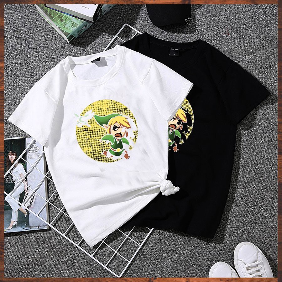 Áo thun unisex tay lỡ form rộng họa tiết hoạt hình dễ thương vải dày mịn 2020TN1063