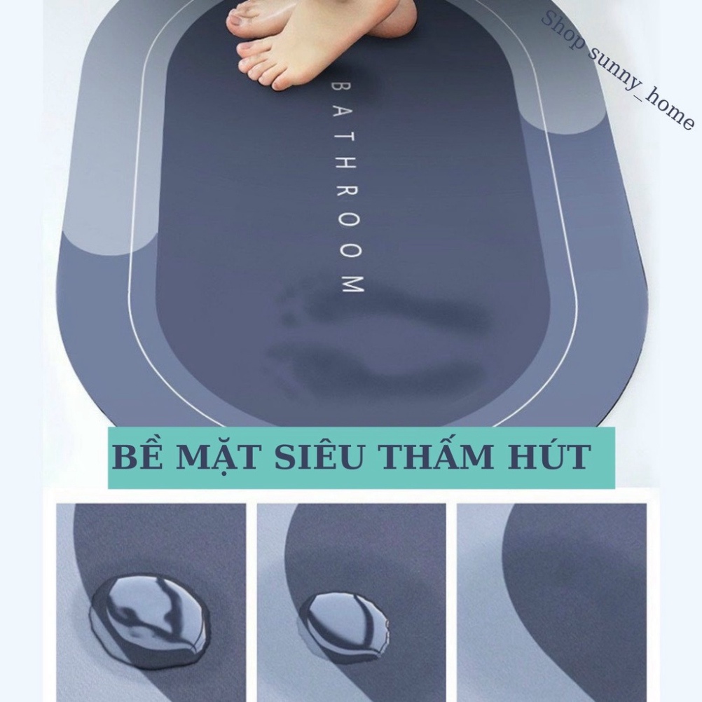 Thảm lau chân 3D Thảm chùi chân thấm nước Oval chống trơn trượt, vệ sinh dễ dàng