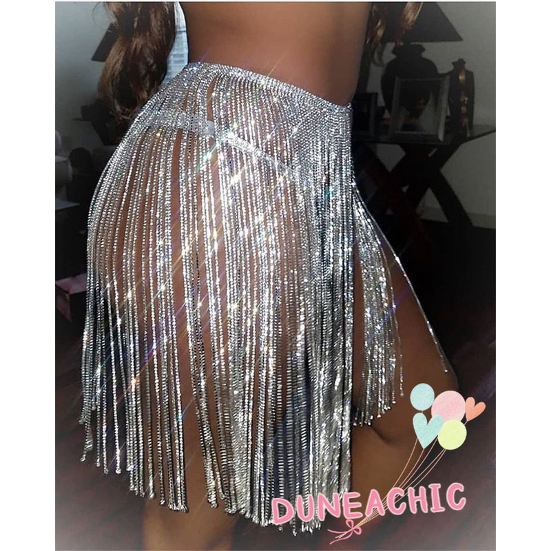 DUNEA Váy Tua Rua Lấp Lánh Của Phụ Nữ DUNEA