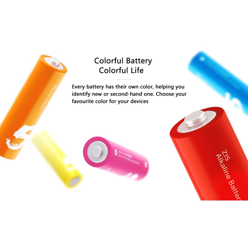 Pin tiểu AA Alkaline Xiaomi Rainbow 5 - 1 hộp 10 viên
