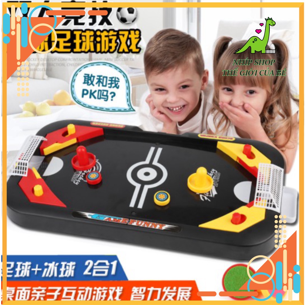 Siêu phẩm - Trò chơi đối kháng 2 chế độ chơi bóng trên băng Air Hockey thể thao cho gia đình, trẻ nhỏ