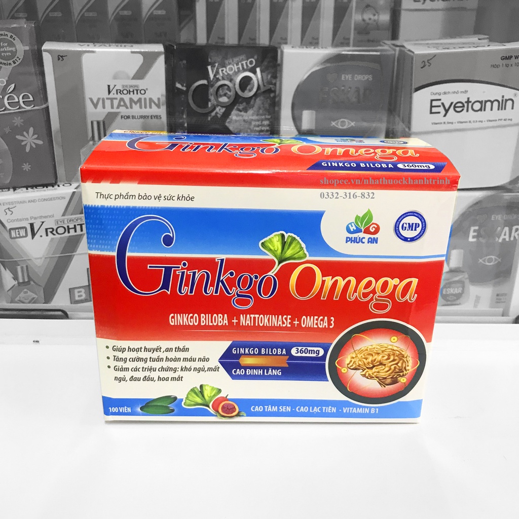 Viên uống bổ não GINKGO BILOBA - tăng cường tuần hoàn máu não