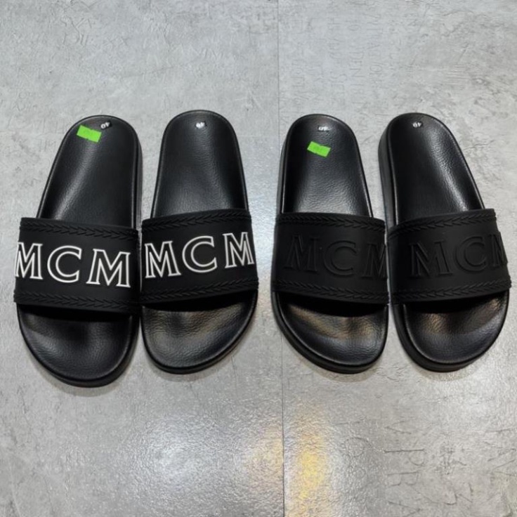 Dép Nam Mcm Đế Cao Su Chữ Dập Nổi - Dép Quai Ngang MCM Chữ Nổi Cho Nam boutique
