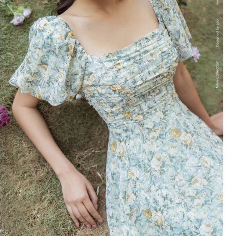 ĐẦM HOA THIẾT KẾ DÁNG XOÈ CỔ VUÔNG BIGSIZE 55-90kg ( Bèo Béo Bigsize)