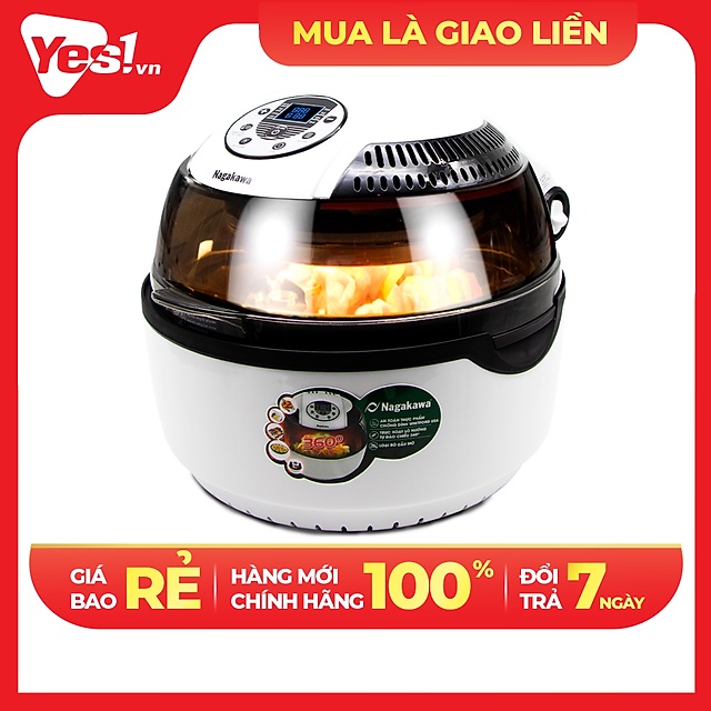 [Mã 254ELSALE giảm 7% đơn 300K] Nồi Chiên Không Dầu Điện Tử Xoay 360 Độ Nagakawa NAG3303 (9.0 Lít) - Hàng chính hãng