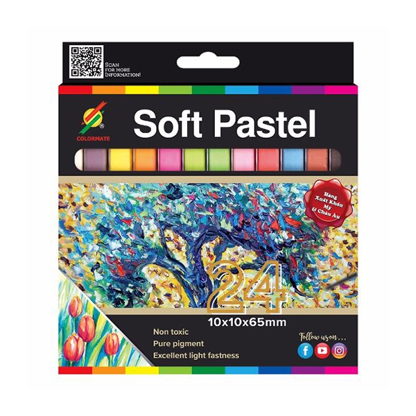 Hộp Giấy 24 Cây Sofm Pastel CM-SOFTPASTEL