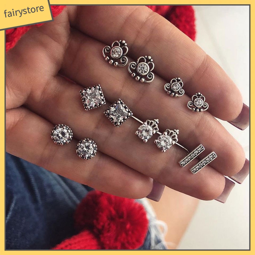 Set 6 đôi khuyên tai họa tiết Bohemian thời trang