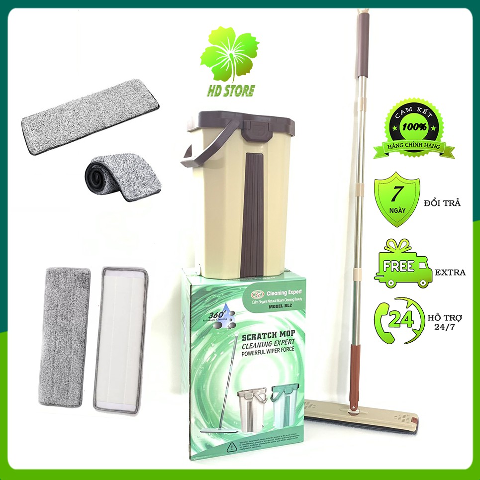 Bộ lau nhà 360 độ thông minh đa năng Scratch Mop Cao Cấp - Vy Long Model BL2