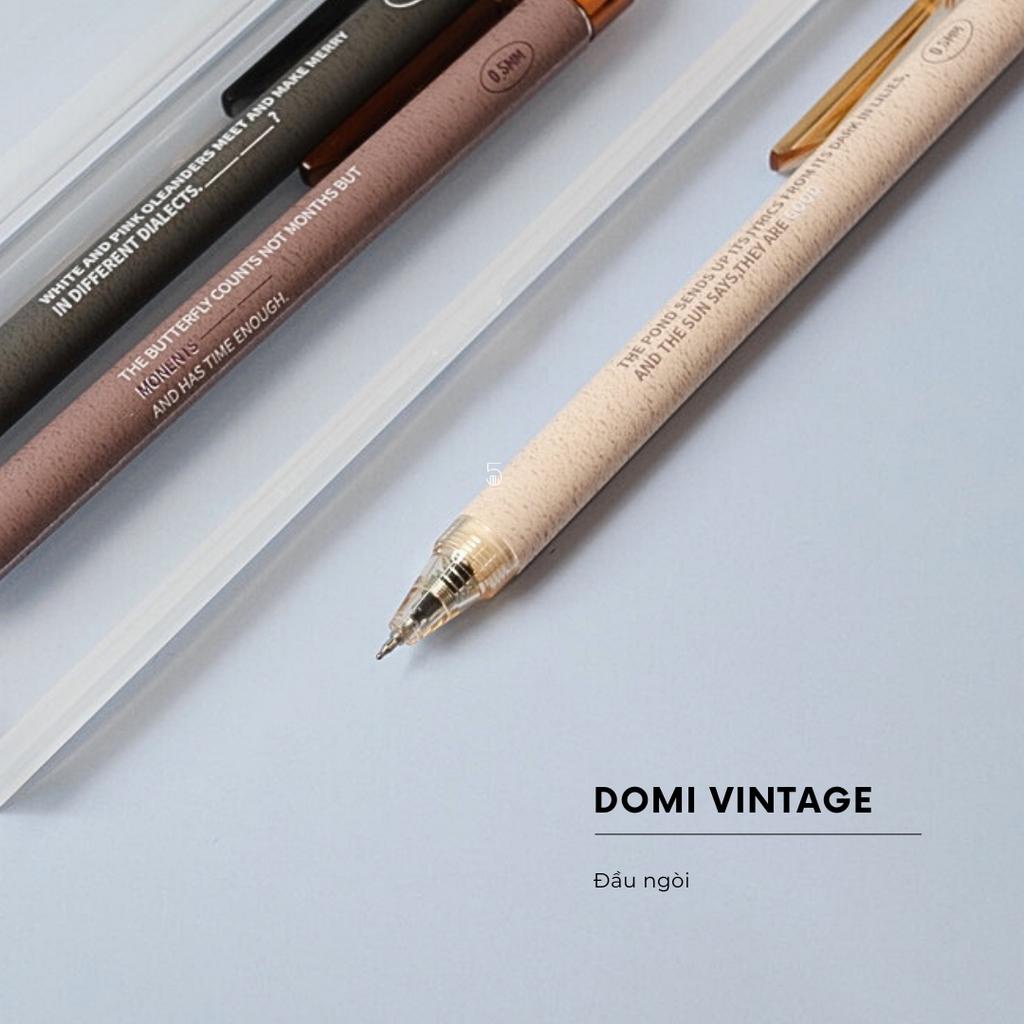 Bút Bấm Domi Mực Đen Ngòi 0.5mm Vỏ VINTAGE