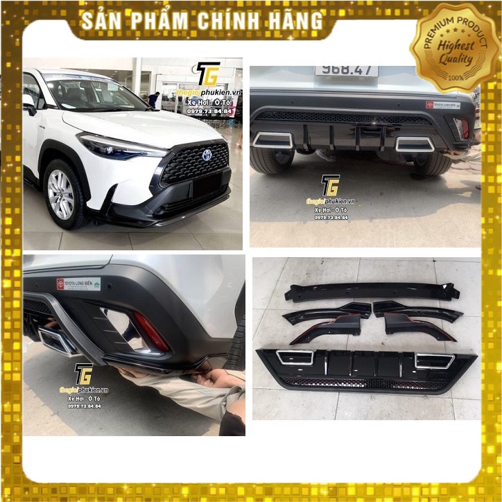 Bộ ốp cản sau, cản trước Toyota Corolla Cross nhựa ABS cao cấp