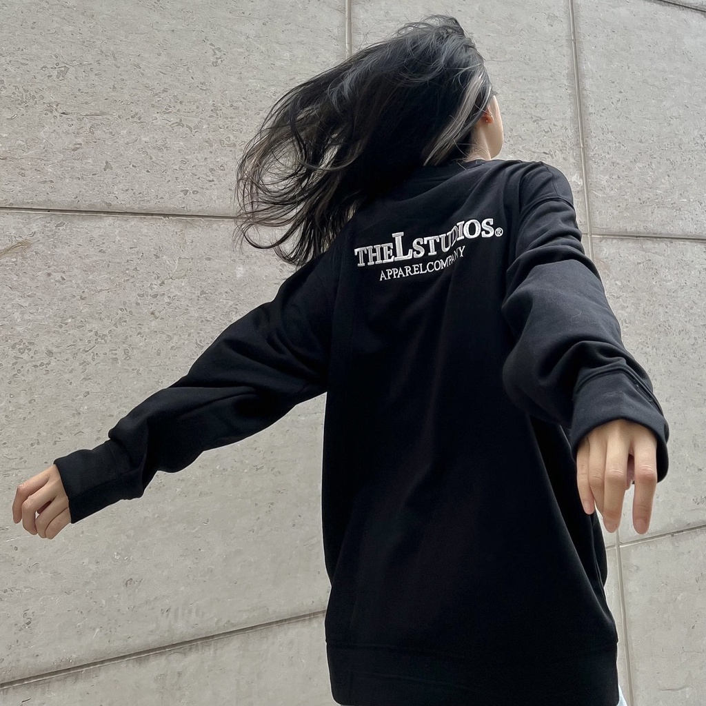 THELSTUDIOS Áo Sweater Nỉ Basic Thêu Logo