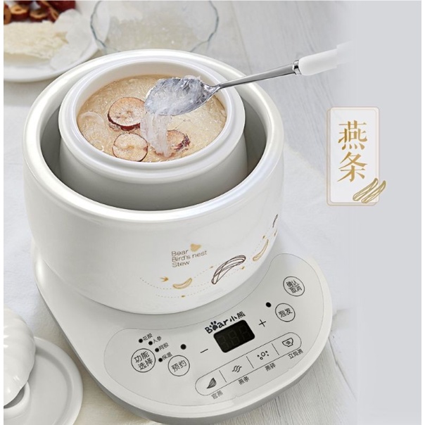 Nồi hầm điện chưng cách thủy yến sào sứ trắng hầm cháo mini và nấu Bear B06R1 Chính hãng