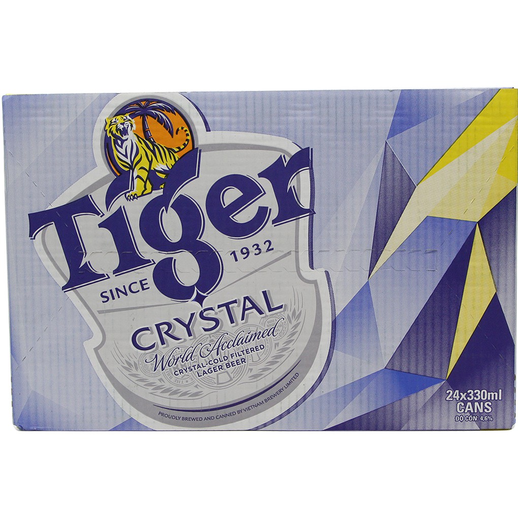 Mẫu mới _ Thùng 24 Lon Bia Tiger Bạc Crystal 330ml